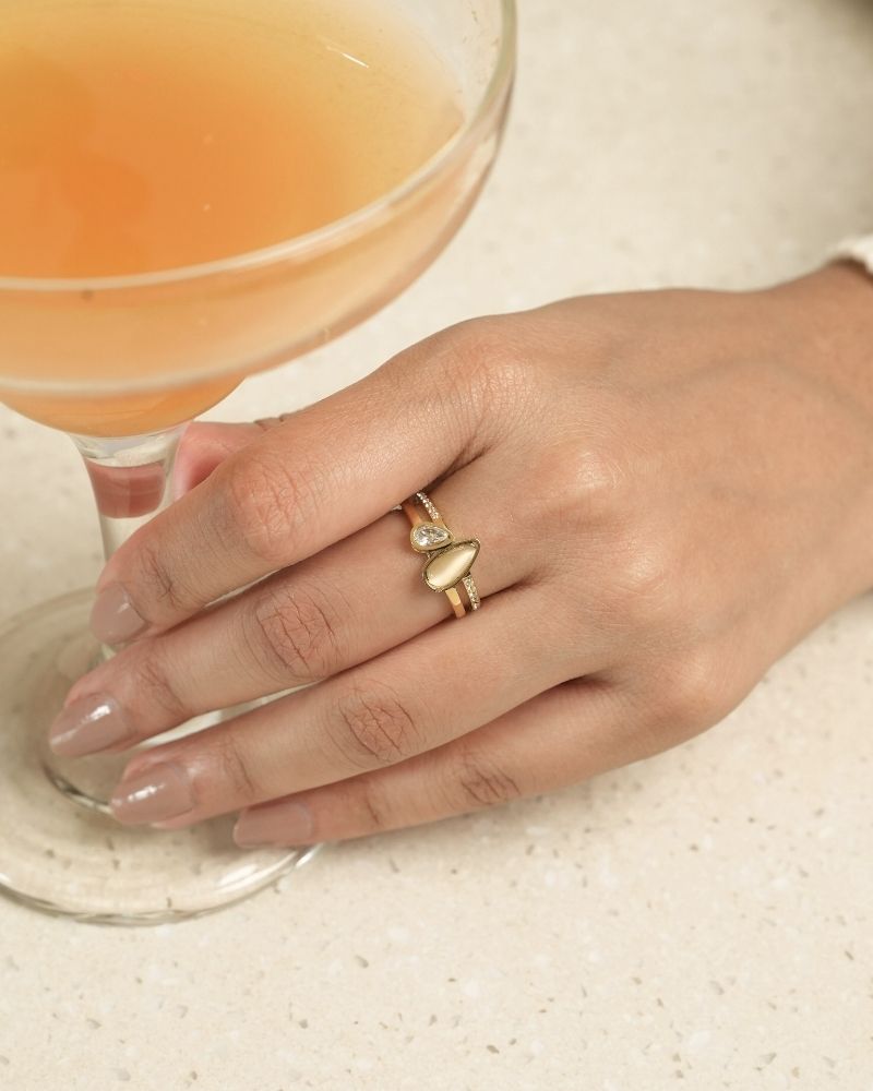 Teardrop Duo Ring by Paired