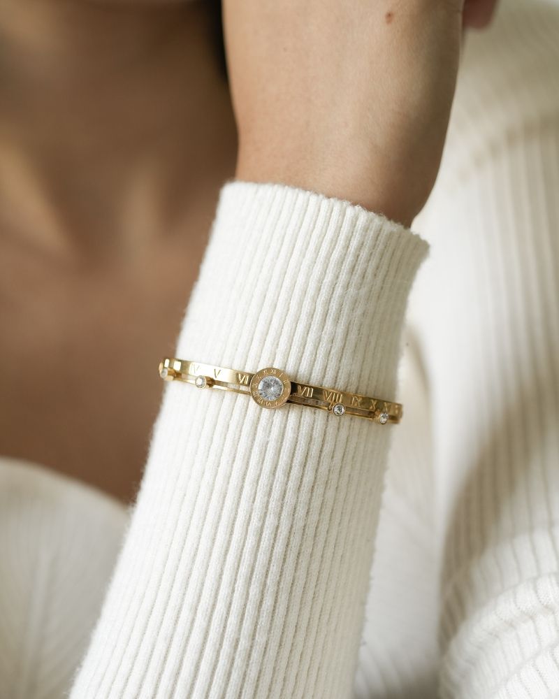 Ashley Roman Numerals Bangle by Paired, view 2