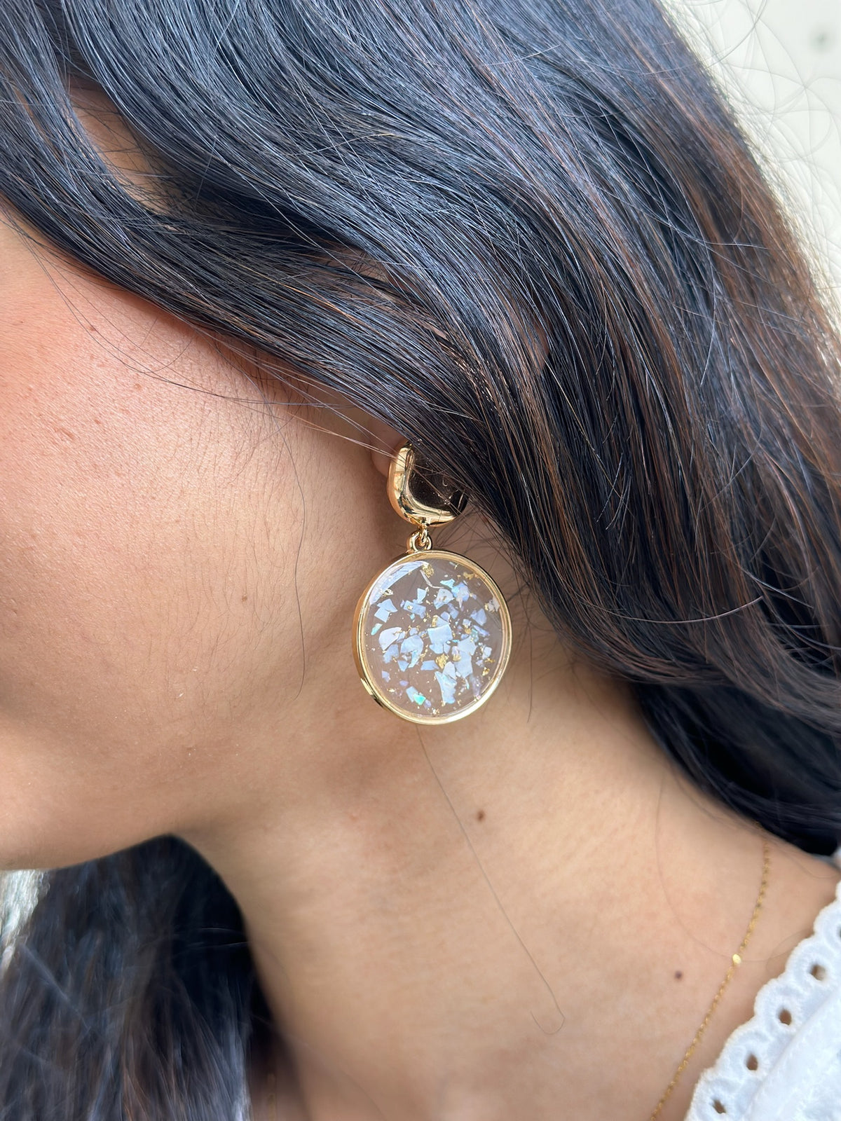 Glass Petal Drops Earrings by Paired