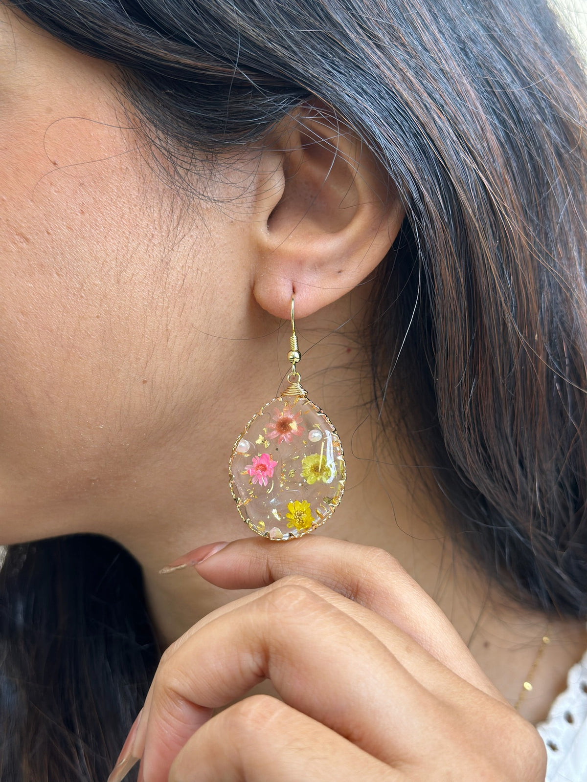 Scarlet Bloom Hoops by Paired