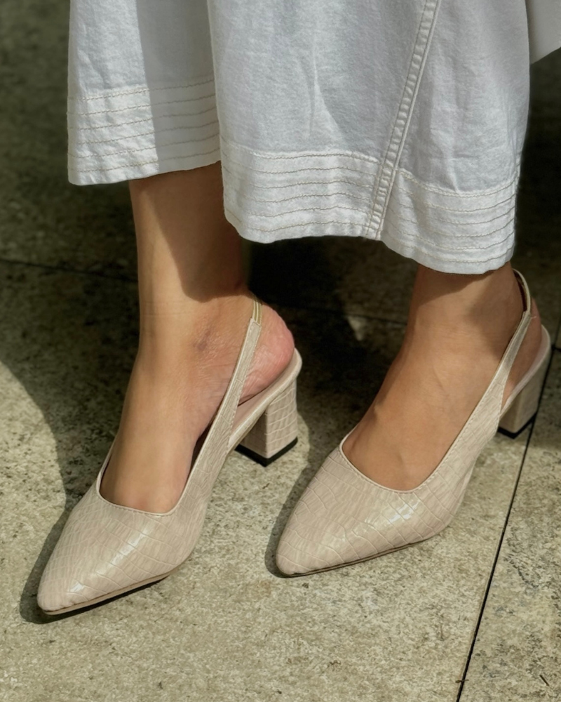 Croc Textured Coat Shoe by Paired, view 4