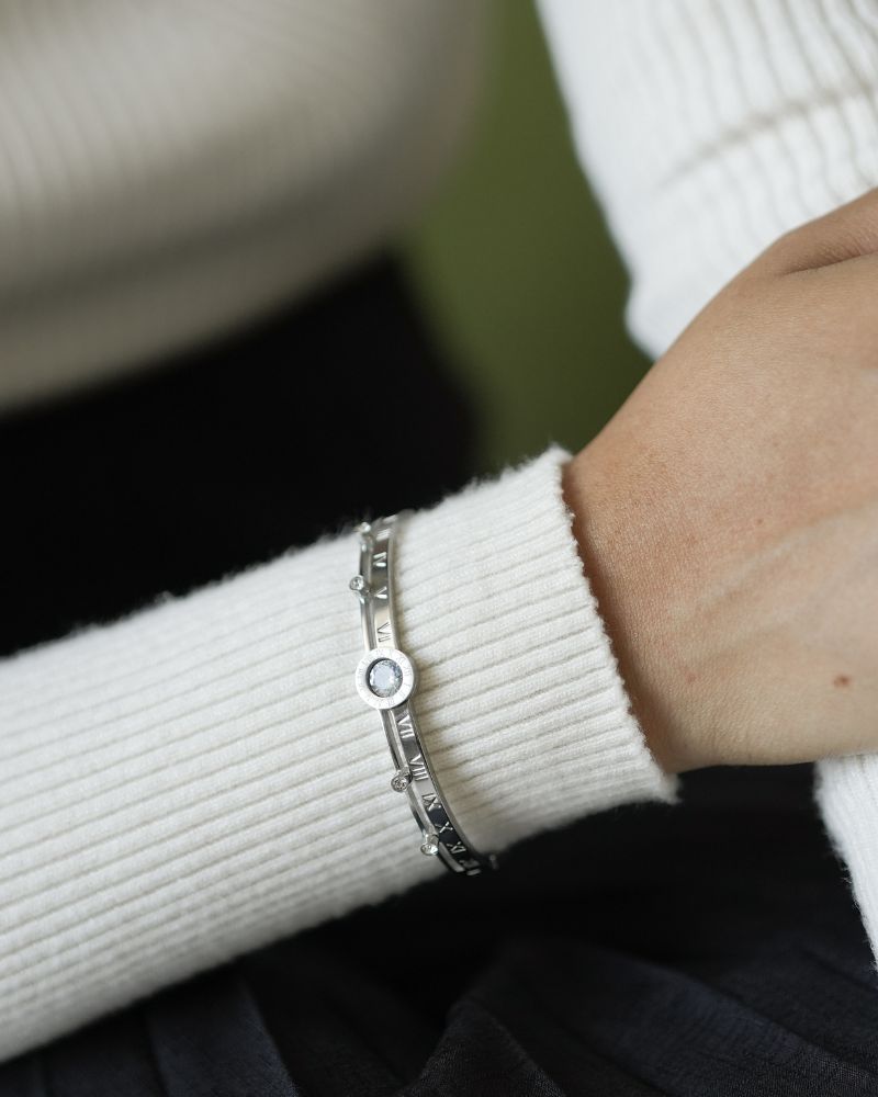 Ashley Roman Numerals Bangle by Paired, view 4