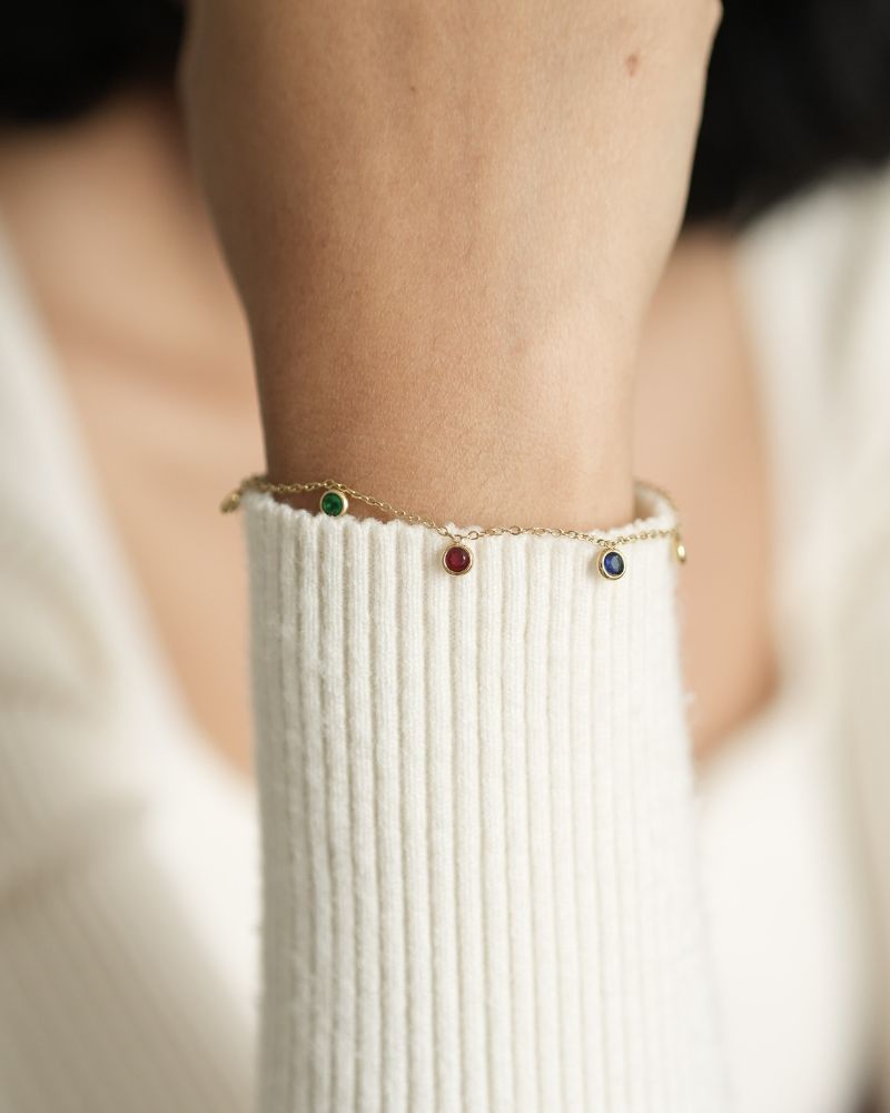 Multi-Gemstone Charm Bracelet