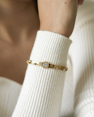 Ashley Roman Numerals Bangle by Paired, view 2