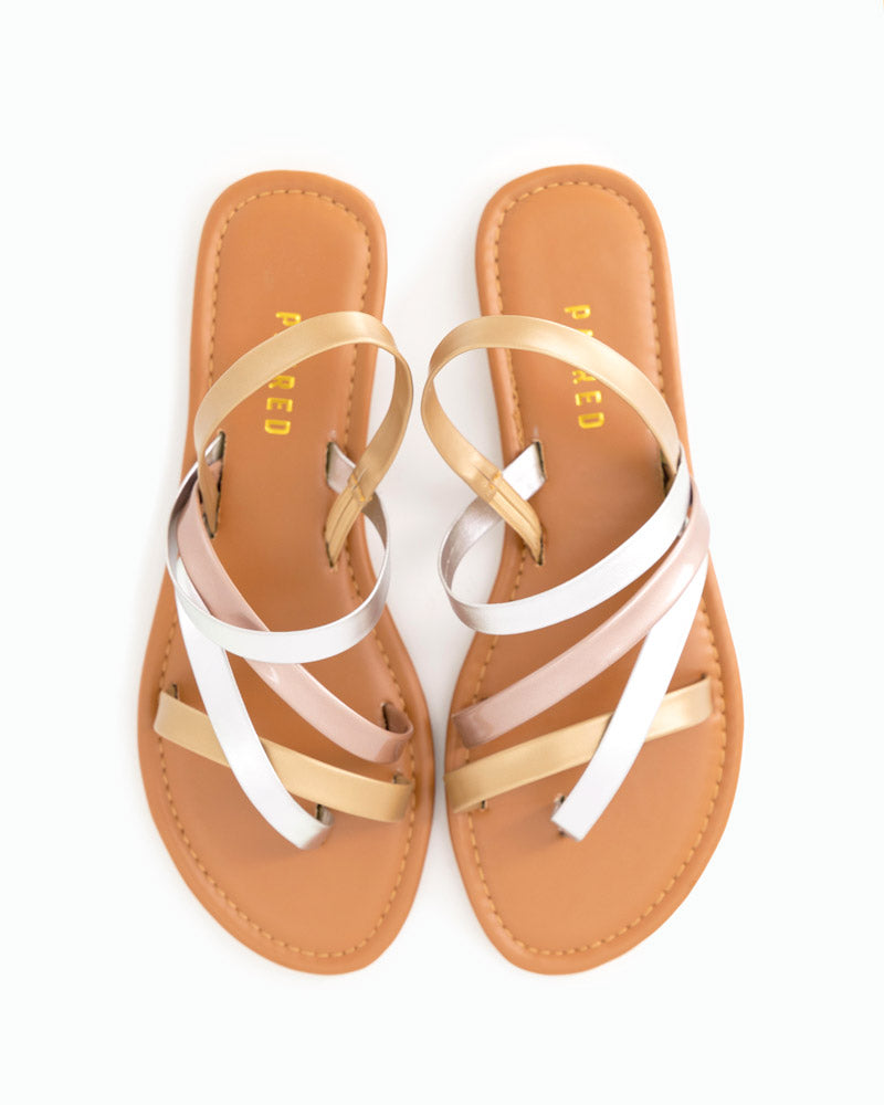 Tri colour sandals