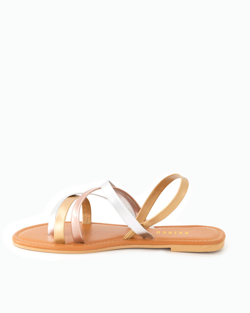 Tri colour sandals