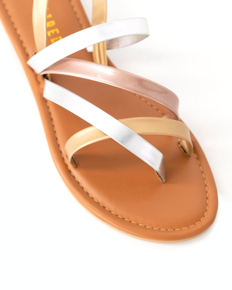 Tri colour sandals