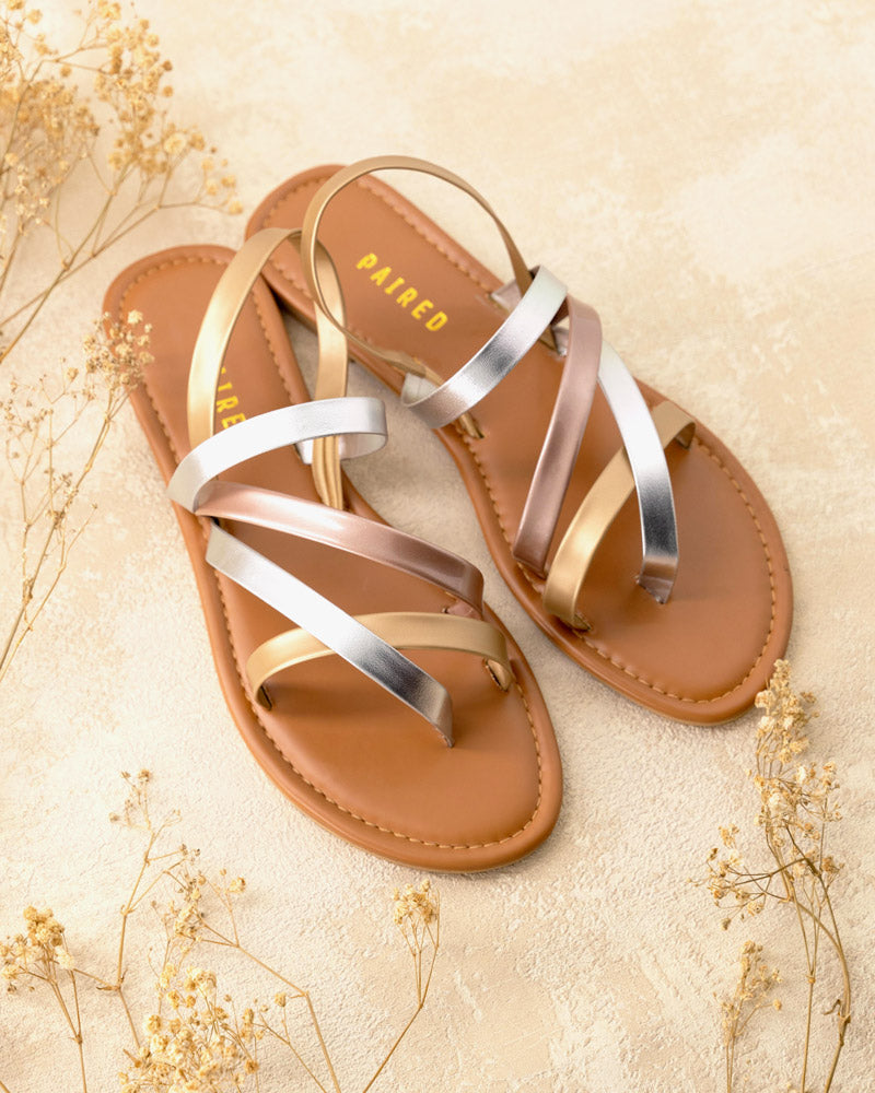 Tri colour sandals