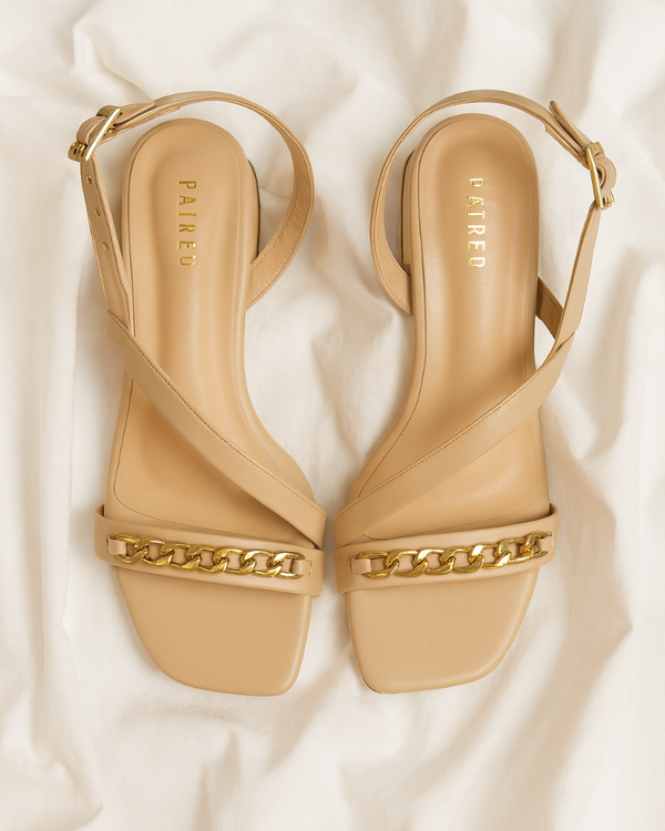 Chained Low Block Heel