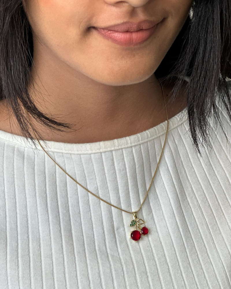 Ruby Cherry Necklace