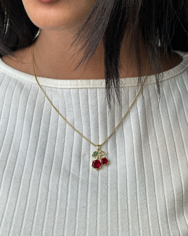 Ruby Cherry Necklace