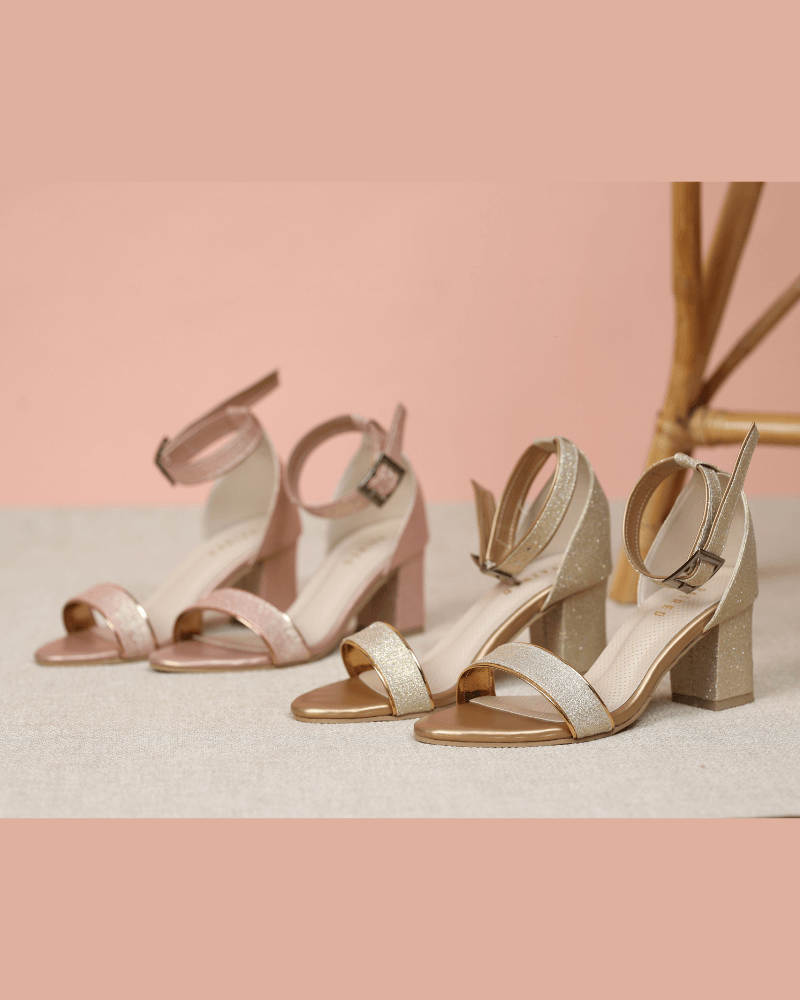 Glitter Block Heels
