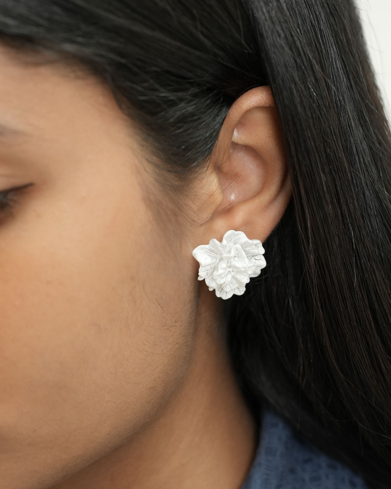 White Petal Earrings